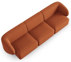 Sofa z tkaniny szenilowej w kolorze terakoty 266 cm Paolo – Milo Casa