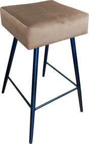 Hoker MAX krzesło barowe tkanina Welur podstawa metalowa : Kolor nogi - Czarna stożek, Kolor tkaniny - VELVET - MG06, Typ siedziska - Siedzisko stałe