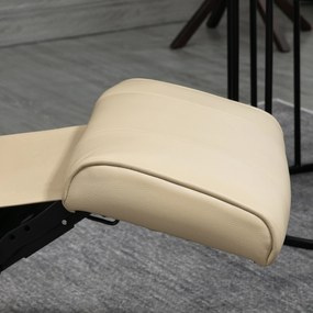 HOMCOM Fotel Relaksacyjny, Regulowany, z Funkcją Leżenia, do 120 kg, Ekoskóra, 78 x 87 x 100 cm, Kremowy
