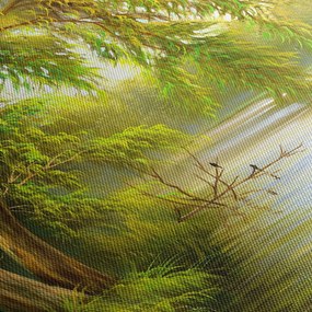 Obraz - Wierzba nad jeziorem, obraz olejny (125x70 cm)