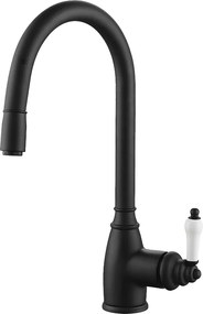 Ascott bateria zlewozmywakowa z wyciąganą wylewką, czarna - Essebagno