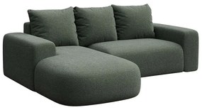 Zielony narożnik z materiału bouclé (lewostronny/z szezlongiem) Monce – Rodier