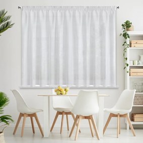 Firana gotowa biała woalowa z pionowym wzorem na taśmie 350x160 cm