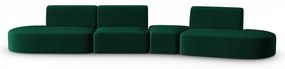 Zielona aksamitna sofa prawostronna 428 cm Paolo – Milo Casa