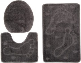 Elegancki szary komplet dywaników łazienkowych 3w1 W4-H97