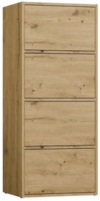Regał zamykany z 4 półkami dąb artisan H7-K73