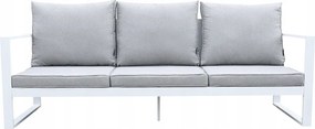 Zestaw mebli ogrodowych biały tarasowy 4 el. aluminiowych sofa, kanapa stół