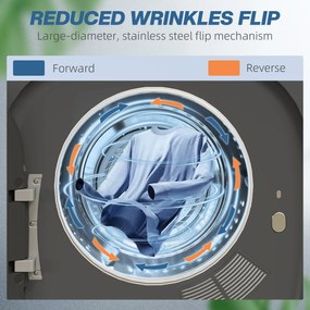 HOMCOM Suszarka do Ubrań z Dezynfekcją UV, Kompaktowa Budowa, 4 kg Pojemności, Stal Nierdzewna, Szary