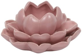 Świecznik na tealight kwiat lotosu z porcelany, 12,5 x 13 x 6,5 cm