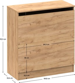 Szafka na pościel BETTY 2, dąb craft złoty