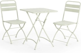 Zestaw ogrodowy Colummn Ensemble Bistro Perla 3 elementy Zielony, Stół i 2 krzesła