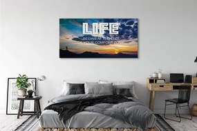 Duży obraz na płótnie Napis o Zachodzie Słońca