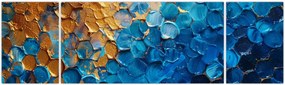 Obraz - Niebiesko-złoty obraz (170x50 cm)
