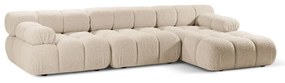 Beżowy narożnik modułowy z materiału bouclé (prawostronny) Bellis – Micadoni Home