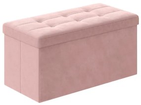 Stołek ze schowkiem OTTOMAN 76x38 cm, różowy