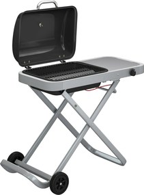 Outsunny Przenośny grill gazowy 1-palnik 2,5kW wózek grillowy mit składanym podwoziem, ruszt, boczna półka, pokrywa, termometr | Aosom PL