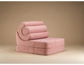 Różowy fotel dziecięcy z materiału bouclé Flipster – Wigiwama
