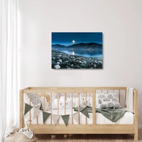 Obraz na szkle nocnego krajobrazu, Islandia (70x50 cm)