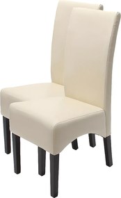 Krzesło do jadalni Crotone (zestaw 2 sztuk),  kremowy, ciemne nogi