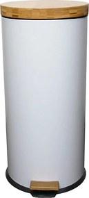 Kosz na Śmieci z Pedałem Inox FOREST biały 30L