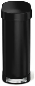 Simplehuman Owalny kosz pedałowy z ramą ze stalinierdzewnej Slim 45 l, czarny