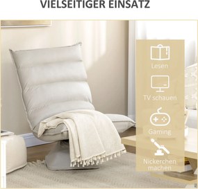 HOMCOM Sofa na podłogę Krzesło na podłogę z regulowanym oparciem Obrotowe Krzesło do medytacji | Aosom PL