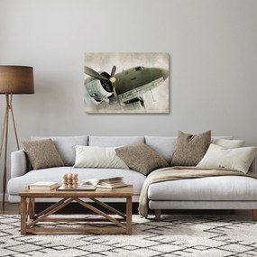 Obraz na szkle - Stary samolot śmigłowy (70x50 cm)