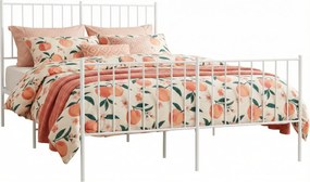 Białe metalowe łóżko małżeńskie w stylu loft 160x200 cm E7-P32