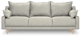 Jasnoszara rozkładana sofa ze schowkiem Mazzini Sofas Freesia