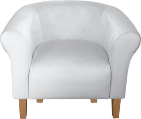 Fotel Milo tkanina Welur wygodny fotel tapicerowany do salonu i sypialni : Kolor nogi - Drewno, Kolor tkaniny - VELVET - MG39, Wysokość nogi - 15 cm