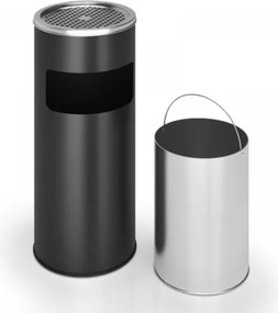 Kosz na śmieci z popielniczką, 17 l, czarny