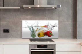 Szklany Panel Kolorowe papryki w wodzie