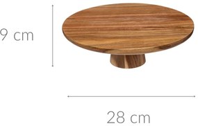 Drewniana patera na tort, akacja, Ø 28 cm