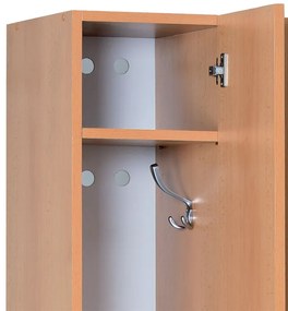 Drewniana szafka ubraniowa S5, 3-drzwiowa, 1900 x 900 x 420 mm, zamek cylindryczny, szary/pomarańczowy