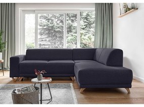 Antracytowy rozkładany/ze schowkiem narożnik (prawostronny/w kształcie litery L) Classy Sophie – Miuform