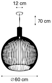 Designerska lampa wisząca złota 60 cm - Wire DosDesignerski Oswietlenie wewnetrzne