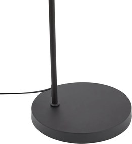 Nowoczesna lampa podłogowa czarna z okrągłym stolikiem - Ostrich