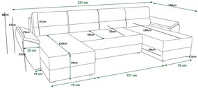 Granatowy narożnik rozkładany z pojemnikiem K2-A24
