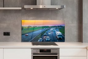 Panel szklany do Kuchni Autostrada pod Błękitnym Niebem