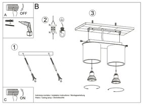 Plafon ORBIS 2 szary SOLLUX  LIGHTING