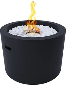 RODI Czarny okrągły palenisko do kominka na bioetanol do użytku wewnątrz i na zewnątrz, średnica 47,5 cm