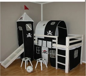 Łóżko piętrowe dziecięce 208x110x97 cm białe Pirat