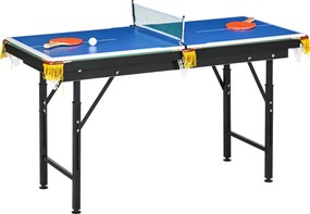 SPORTNOW Stół bilardowy 2w1, stół do tenisa stołowego, z akcesoriami, 140x63x80cm, Niebieski/Zielony