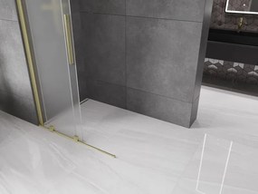 Mexen Velar ścianka prysznicowa rozsuwana Walk-in 80 x 200 cm, szron 8 mm, złota szczotkowana - 871-080-000-33-55