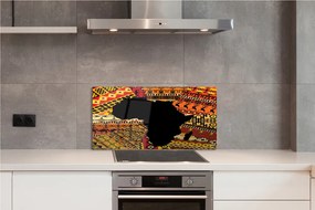 Szklany Panel Mapa Świata w Ozdobne Wzory