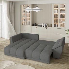 Masseno Narożnik ORENTI z funkcją spania i pojemnikiem na pościel Narozniki L, Rozkładana sofa - Szary, QUELLE 92