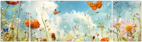 Obraz - Motyle na letniej łące (170x50 cm)
