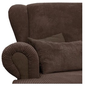 Ciemnobrązowy sztruksowy szezlong Lord – Ropez