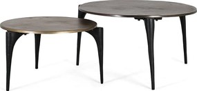 Zestaw 2 stolików aluminiowych w kolorze złotym i czarnym