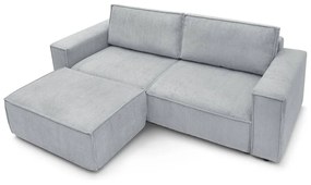 Jasnoszara sztruksowa rozkładana sofa 245 cm Nihad – Bobochic Paris